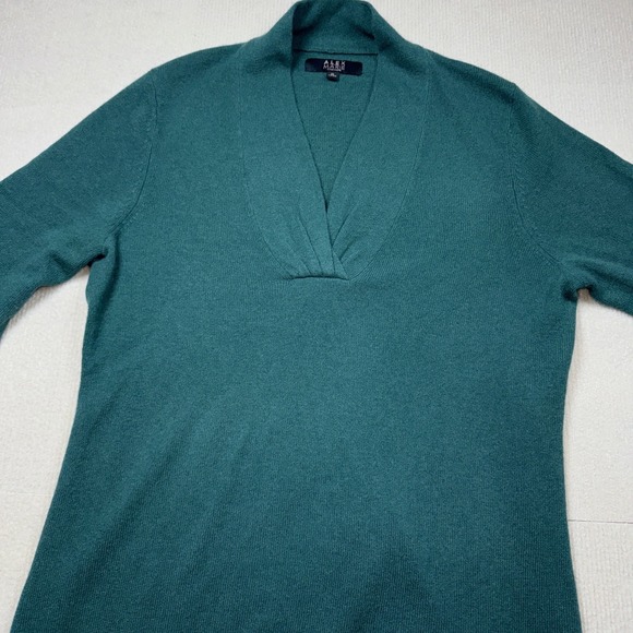 Alex Marie 100% Cashmere XL V Neck Womens Sweater Green - Picture 5 of 7